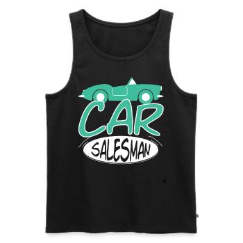 Cardealologist Car Salesman Pun - Men's Premium Organic Tank Top - black - Front - Michal (187cm)