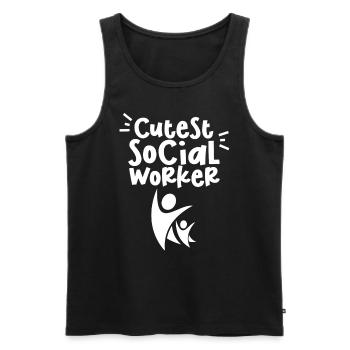 Sweetest Social Worker Social Worker Training - Men's Premium Organic Tank Top - black - Front - Michal (187cm)