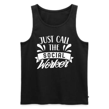 Rufe Einfach Den Sozialarbeiter An Sozialarbeit - Männer Premium Bio Tank Top - Schwarz - Vorne - Michal (187cm)