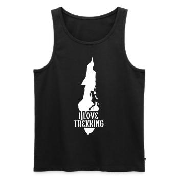 Ich Liebe Trekking Wanderung Wanderer Wandern - Männer Premium Bio Tank Top - Schwarz - Vorne - Michal (187cm)