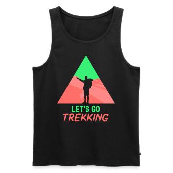 Allons à l’amateur de trekking Randonneur Randonnée - Débardeur bio Premium Homme - noir - Devant - AI Model Male 178 light (178cm)