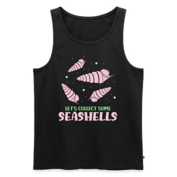 Rassemblons des coquilles des collecteurs de coquilles des collecteurs de coquilles - Débardeur bio Premium Homme - noir - Devant - AI Model Male 178 light (178cm)