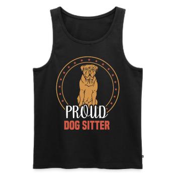 Stolzer Hundesitter Hund Dog Sitting Hundesitting - Männer Premium Bio Tank Top - Schwarz - Vorne - Michal (187cm)