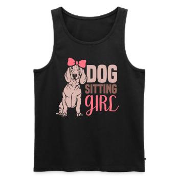 Dog Sitter Fille Dog Sitting - Débardeur bio Premium Homme - noir - Devant - AI Model Male 178 light (178cm)
