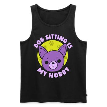 Hundesitting Ist Mein Hobby Dog Sitting Sitter - Männer Premium Bio Tank Top - Schwarz - Vorne - AI Model Male 178 light (178cm)