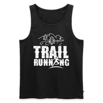 Trail Running Course Trail Running Runner - Débardeur bio Premium Homme - noir - Devant - AI Model Male 178 light (178cm)