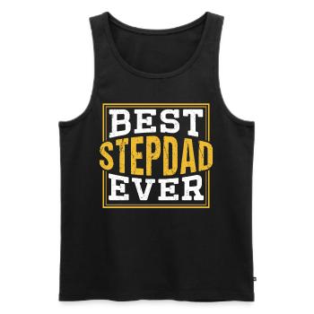 Bester Stiefvater Aller Zeiten Stiefpapa Stepdad - Männer Premium Bio Tank Top - Schwarz - Vorne - AI Model Male 178 light (178cm)