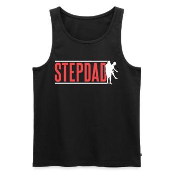 Stiefvater Stiefpapa Stepdad Vatertag - Männer Premium Bio Tank Top - Schwarz - Vorne - AI Model Male 178 light (178cm)