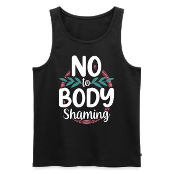 Non au Body Shaming, Stop à la colère, Body Shaming - Débardeur bio Premium Homme - noir - Devant - AI Model Male 178 light (178cm)