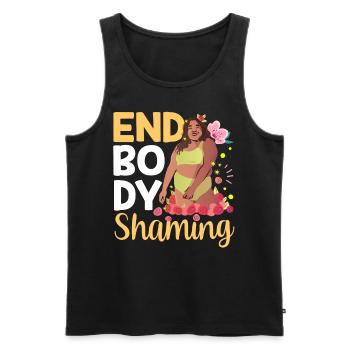 End Body Shaming Stop Annoying Body shaming - Men's Premium Organic Tank Top - black - Front - AI Model Male 178 light (178cm)