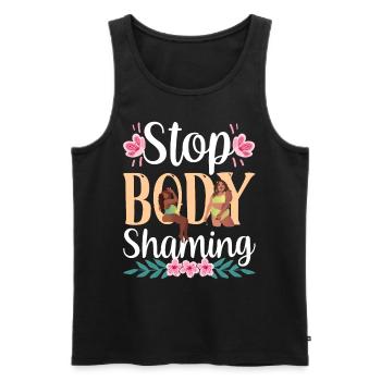 Stop Body Shaming Annoyance Bodyshaming - Men's Premium Organic Tank Top - black - Front - AI Model Male 178 light (178cm)