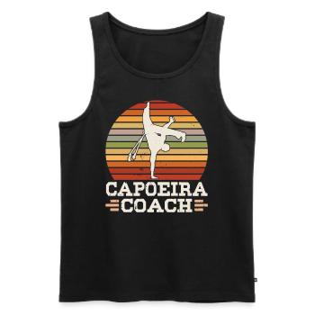 Entraîneur de Capoeira Brésil Hobby Arts Martiaux - Débardeur bio Premium Homme - noir - Devant - AI Model Male 178 light (178cm)
