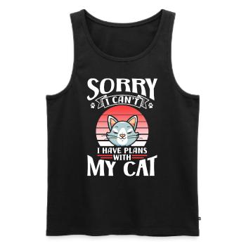 Unfortunately can't I have plans with my cat - Men's Premium Organic Tank Top - black - Front - Michal (187cm)
