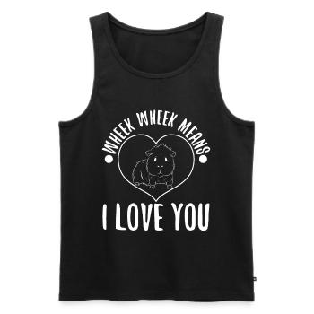 Wheek wheek signifie que je t’aime - Débardeur bio Premium Homme - noir - Devant - Michal (187cm)