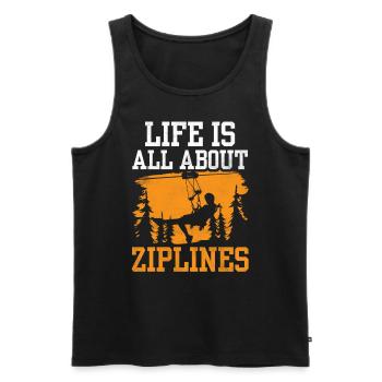Life consists of ziplines sport ziplining - Men's Premium Organic Tank Top - black - Front - AI Model Male 178 light (178cm)