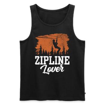 Zipline-Liebhaber Zipline Seilrutsche Ziplining - Männer Premium Bio Tank Top - Schwarz - Vorne - Michal (187cm)