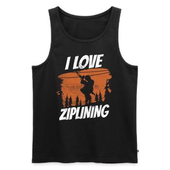 Ich Liebe Ziplining Sport Zipline Seilrutsche - Männer Premium Bio Tank Top - Schwarz - Vorne - Michal (187cm)