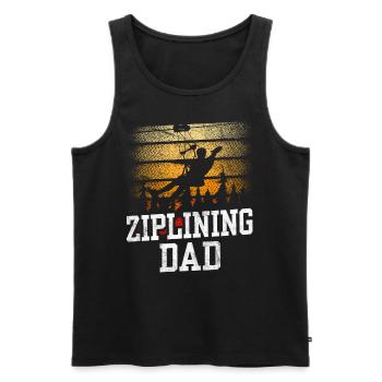 Ziplining Papa Sayings Zipline Zipline Sport - Men's Premium Organic Tank Top - black - Front - AI Model Male 178 light (178cm)
