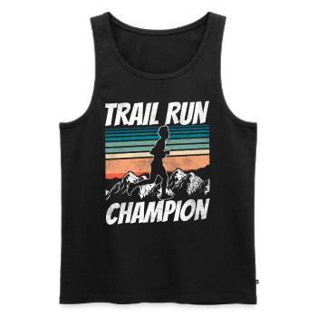 Trail Run Champion Runner Running Traillauf - Débardeur bio Premium Homme - noir - Devant - Michal (187cm)