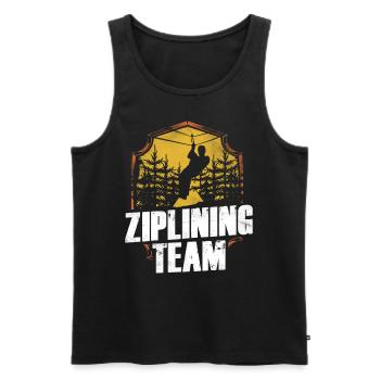Ziplining Team Zipline Sport Zipline Sayings - Men's Premium Organic Tank Top - black - Front - Michal (187cm)