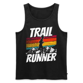 Trail Runner Trail Run Running Race - Men's Premium Organic Tank Top - black - Front - Michal (187cm)