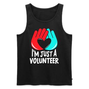 I am just a volunteer volunteer Volunteer - Men's Premium Organic Tank Top - black - Front - AI Model Male 178 light (178cm)