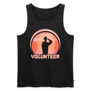 Voluntary Volunteer VolunteerIng - Men's Premium Organic Tank Top - black - Front - AI Model Male 178 light (178cm)