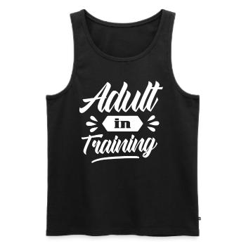 Adulte en éducation Anniversaire d’adulte - Débardeur bio Premium Homme - noir - Devant - AI Model Male 178 light (178cm)