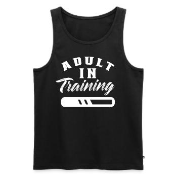 Adulte en éducation Anniversaire d’adulte - Débardeur bio Premium Homme - noir - Devant - AI Model Male 178 light (178cm)