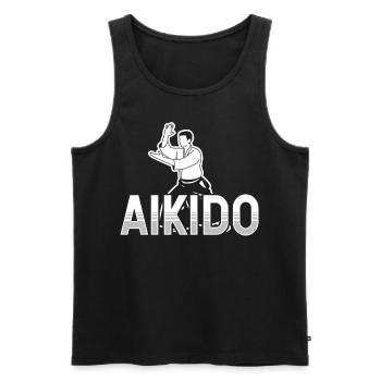 Aikido Martial Arts Martial Arts Lovers Fighter - Men's Premium Organic Tank Top - black - Front - Michal (187cm)