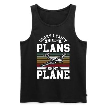 Can't I have plans for my airplane hobby - Men's Premium Organic Tank Top - black - Front - Michal (187cm)