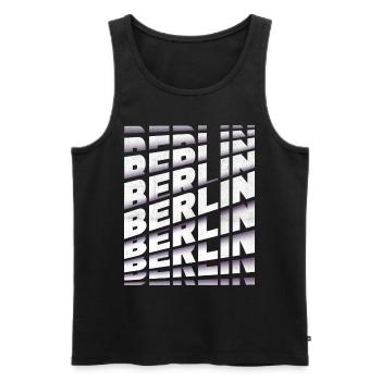 Berlin Germany City Font Skyline Home - Men's Premium Organic Tank Top - black - Front - AI Model Male 178 light (178cm)