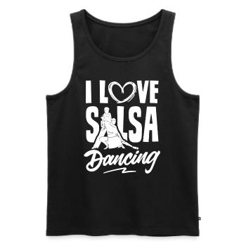 I love salsa dancing hobby dance dancer - Men's Premium Organic Tank Top - black - Front - AI Model Male 178 light (178cm)