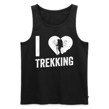 Ich Liebe Trekking Wanderung Wandern Wanderer - Männer Premium Bio Tank Top - Schwarz - Vorne - Michal (187cm)