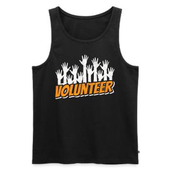 Voluntary volunteering Volunteer - Men's Premium Organic Tank Top - black - Front - AI Model Male 178 light (178cm)