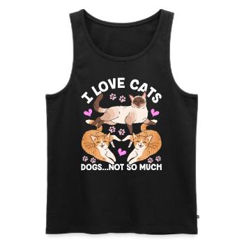 Ich Liebe Katzen Die Hunde Nicht So Sehr Katze Süß - Männer Premium Bio Tank Top - Schwarz - Vorne - Michal (187cm)