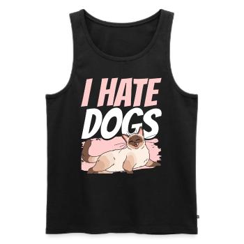 I Hate Dogs Lovers Cats Cat Pet - Men's Premium Organic Tank Top - black - Front - AI Model Male 178 light (178cm)