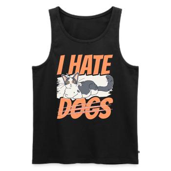 I hate dogs pet cats cat lover - Men's Premium Organic Tank Top - black - Front - AI Model Male 178 light (178cm)