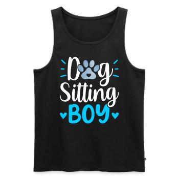 Hundesitter Junge Dog Sitting Hundesitting Hund - Männer Premium Bio Tank Top - Schwarz - Vorne - Michal (187cm)