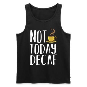 Café décaféiné Caféine Sans caféine - Débardeur bio Premium Homme - noir - Devant - AI Model Male 178 light (178cm)