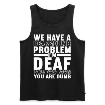 Taub Taubstumm Deaf - Männer Premium Bio Tank Top - Schwarz - Vorne - AI Model Male 178 light (178cm)