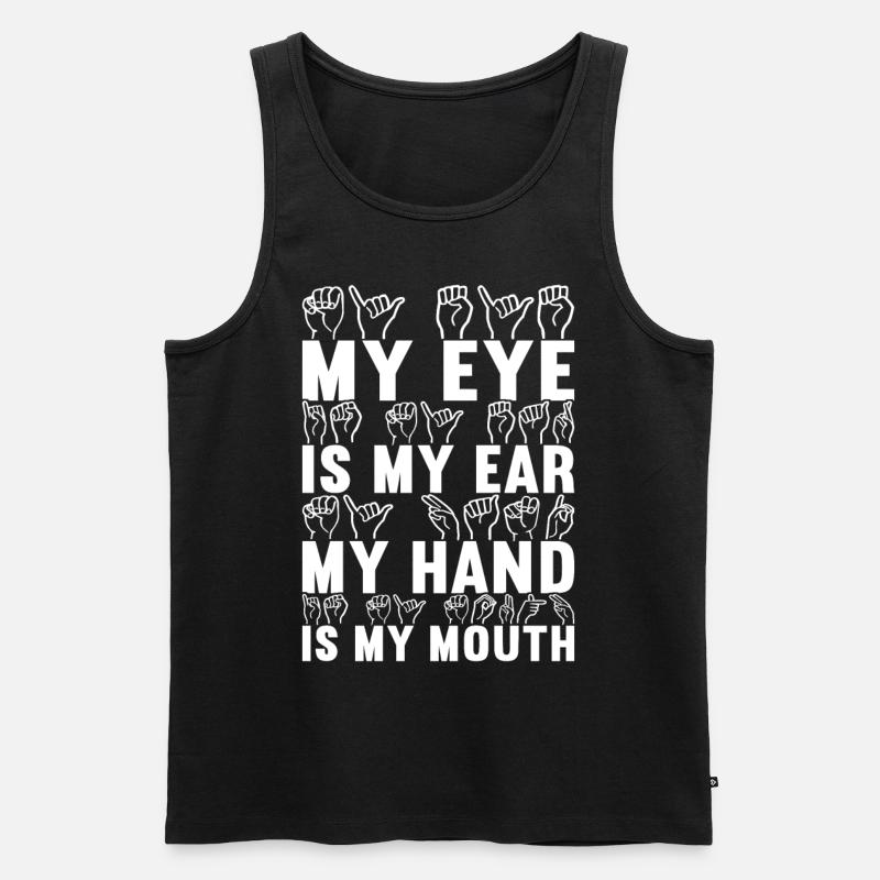 Taub Taubstumm Deaf - Männer Premium Bio Tank Top - Schwarz