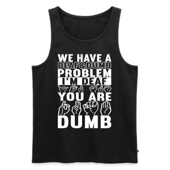 Taub Taubstumm Deaf - Männer Premium Bio Tank Top - Schwarz - Vorne - AI Model Male 178 light (178cm)