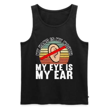 Deaf Deaf-mute Deaf - Men's Premium Organic Tank Top - black - Front - AI Model Male 178 light (178cm)