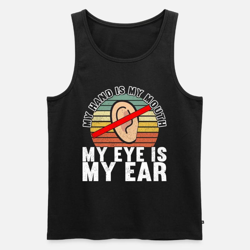 Taub Taubstumm Deaf - Männer Premium Bio Tank Top - Schwarz