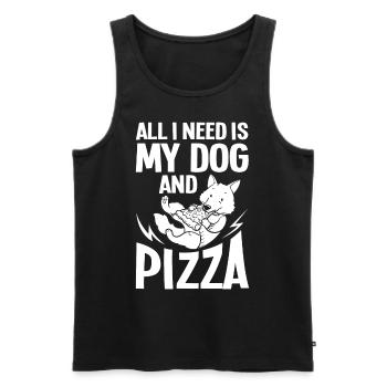 Pizza Dog Food Pizzeria Italian Puppies - Men's Premium Organic Tank Top - black - Front - Michal (187cm)
