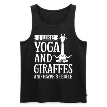 Giraffe Yoga Débutant Séance d’Entraînement Poses Citations - Débardeur bio Premium Homme - noir - Devant - Michal (187cm)