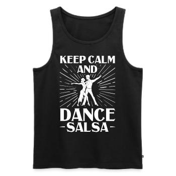 Salsa Dance Music Course Débutant Entraînement Danseur - Débardeur bio Premium Homme - noir - Devant - AI Model Male 178 light (178cm)