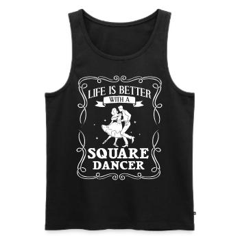 Square Dance Music Caller Folk Dance Dancer Usa - Men's Premium Organic Tank Top - black - Front - AI Model Male 178 light (178cm)