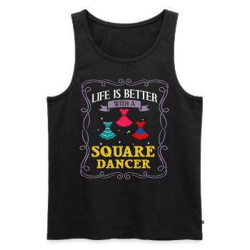 Square Dance Musik Caller Volkstanz Tänzer Usa - Männer Premium Bio Tank Top - Schwarz - Vorne - AI Model Male 178 light (178cm)